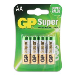 430910 GP Super Alkaline AA Batteries 4PK