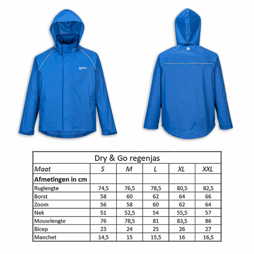 610915.40.XL LYNX Rain jacket Dry & Go size XL 80.5 x 64 x 62