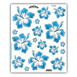 092302 MERKLOOS Sticker set hawaiian flowers blue M 240 x 200 mm