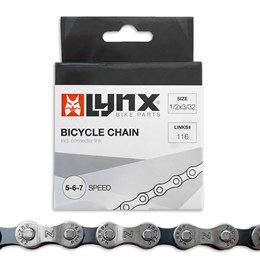 440405 LYNX Bicycle chain 5-6-7 speed 1/2 x 3/32 Inch - 116L - 7.3 mm